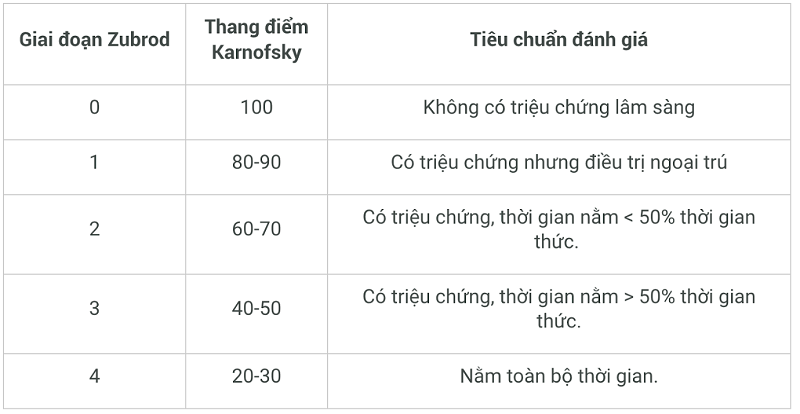 Thang điểm Karnofsky hoặc ECOG/Zubrod